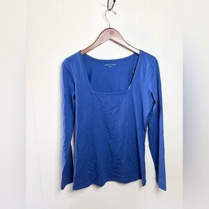 Universal Standard royal blue 3xs (US 2-4) square neck long sleeve t shirt new